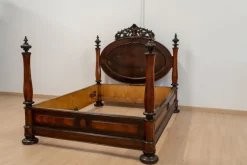 Pamono Large Antique Portuguese Romantic Bed, 19th Century><noscript><img width=