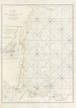 Pamono Large Antique Sea Chart of the South-Eastern Coast of Sumatra> Wall Decor