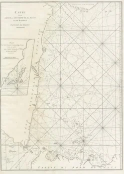 Pamono Large Antique Sea Chart of the South-Eastern Coast of Sumatra><noscript><img width=