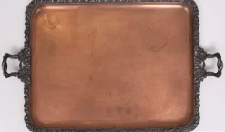 Pamono Large Antique Silver Plated on Copper Serving Tray, 1880><noscript><img width=