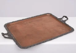 Pamono Large Antique Silver Plated on Copper Serving Tray, 1880><noscript><img width=