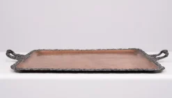 Pamono Large Antique Silver Plated on Copper Serving Tray, 1880><noscript><img width=