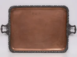 Pamono Large Antique Silver Plated on Copper Serving Tray, 1880><noscript><img width=