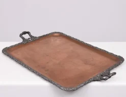 Pamono Large Antique Silver Plated on Copper Serving Tray, 1880><noscript><img width=