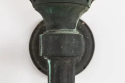 Outlet Pamono Large Antique Verdigris Bronze Torchiere Wall Lamps, 1890s, Set of 2