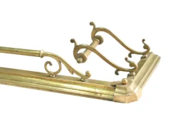Pamono Large Antique Victorian Art Nouveau Brass Fireplace Fender><noscript><img width=