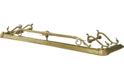 Pamono Large Antique Victorian Art Nouveau Brass Fireplace Fender><noscript><img width=