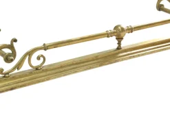 Pamono Large Antique Victorian Art Nouveau Brass Fireplace Fender><noscript><img width=