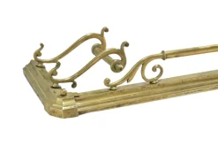 Pamono Large Antique Victorian Art Nouveau Brass Fireplace Fender><noscript><img width=