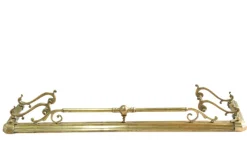 Pamono Large Antique Victorian Art Nouveau Brass Fireplace Fender><noscript><img width=