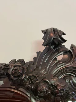 Pamono Large Antique Victorian Console Table in Carved Mahogany with Mirror Back><noscript><img width=