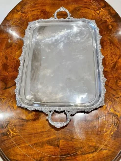 Discount Pamono Large Antique Victorian Silver Plated Tea Tray