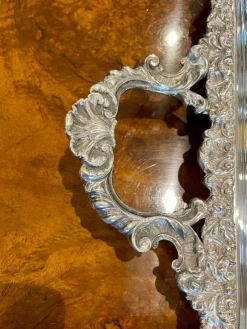 Discount Pamono Large Antique Victorian Silver Plated Tea Tray