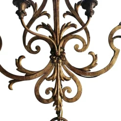 Pamono Large Antique Wall Light in Wrought Iron, 1890s><noscript><img width=