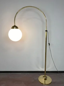 Pamono Large Art Deco Brass Floor Lamp, 1930s
