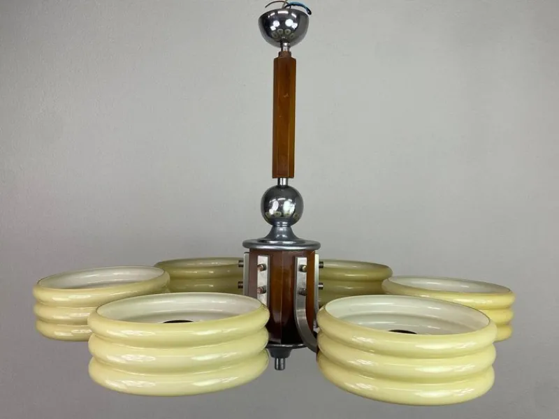 Pamono Large Art Deco Chandelier, 1930s> Ceiling Lights