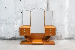 Pamono Large Art Deco French Dressing Table in Gilt Birch Root, 1920s> Dressing Tables