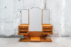 Pamono Large Art Deco French Dressing Table in Gilt Birch Root, 1920s> Dressing Tables