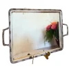 Pamono Large Art Deco Silver-Plated Tea Tray by Orfèvrerie H. Beard, 1930s