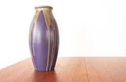 Outlet Pamono Large Art Deco Vase in Purple Glazed Ceramic by Léon Pointu fo Grès de Puisaye, 1920s