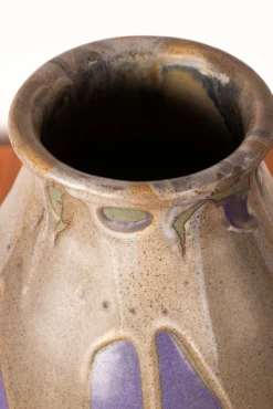 Outlet Pamono Large Art Deco Vase in Purple Glazed Ceramic by Léon Pointu fo Grès de Puisaye, 1920s
