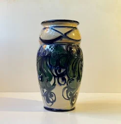 Pamono Large Art Nouveau Danish Hand-Glazed Vase from Danico, 1920s> Vases