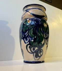 Pamono Large Art Nouveau Danish Hand-Glazed Vase from Danico, 1920s> Vases