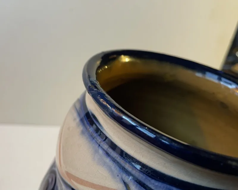 Pamono Large Art Nouveau Danish Hand-Glazed Vase from Danico, 1920s> Vases