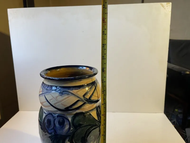 Pamono Large Art Nouveau Danish Hand-Glazed Vase from Danico, 1920s> Vases