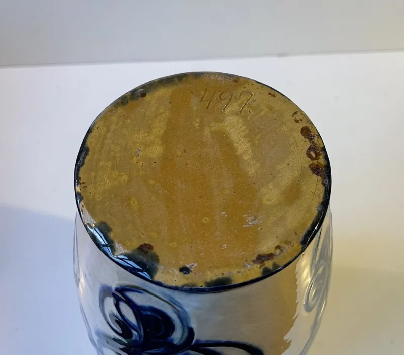 Pamono Large Art Nouveau Danish Hand-Glazed Vase from Danico, 1920s> Vases
