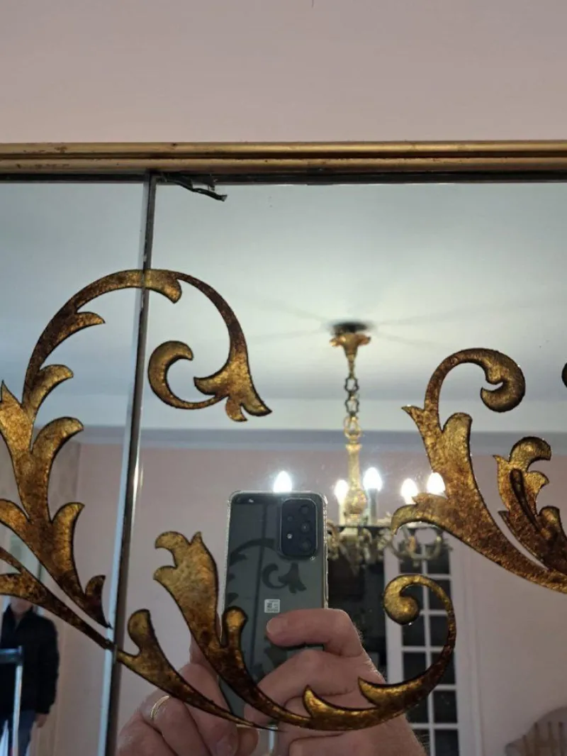 Pamono Large Art Nouveau Églomisé Brasserie or Bistro Mirror> Mirrors