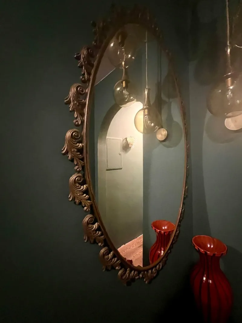 Online Pamono Large Art Nouveau Mirror with Floral Metal Frame, 1890s