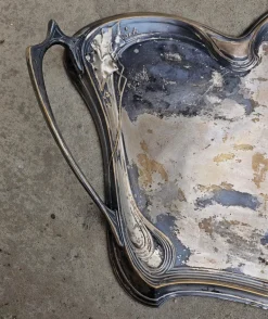 Pamono Large Art Nouveau Silver Plated Waiters Serving Tray from WMF, Germany, 1890s><noscript><img width=