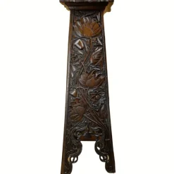 Sale Pamono Large Arts and Crafts Hand Carved Pedestal, England, 1880s
