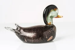 Pamono Large Aventurine Glass Sculpture of a Duck by V. Nason, Murano> Mid-Century