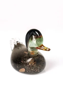 Pamono Large Aventurine Glass Sculpture of a Duck by V. Nason, Murano><noscript><img width=