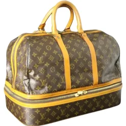 Pamono Large Bag with Double Compartments from Louis Vuitton, 1970s> Trunks Crates & Baskets