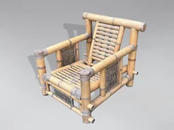 New Pamono Large Bamboo Pagoda Lounge Armchairs, 1980, Set of 4