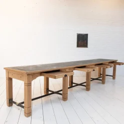 Pamono Large Banque De France Sorting Table, 1920> Worktables & Workbenches