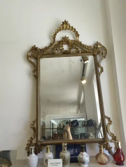 Clearance Pamono Large Baroque Mirror for Fireplace with Wooden Frame