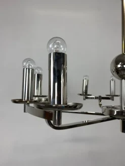 New Pamono Large Bauhaus Chandelier and Wall Lamps, 1940s, Set of 3