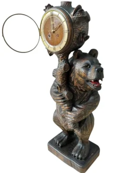 Pamono Large Black Forest Bear Clock, 1955><noscript><img width=