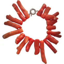Pamono Large Bracelet with Mediterranean Coral Branches, 1950> Bracelets