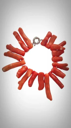 Pamono Large Bracelet with Mediterranean Coral Branches, 1950> Bracelets