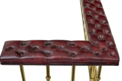 Pamono Large Brass and Leather Fireplace Club Fender, 2000><noscript><img width=
