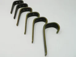 Pamono Large Brass Coat Hooks by Franz Hagenauer for Hagenauer Wien, 1950s, Set of 6> Racks, Hooks & Valets