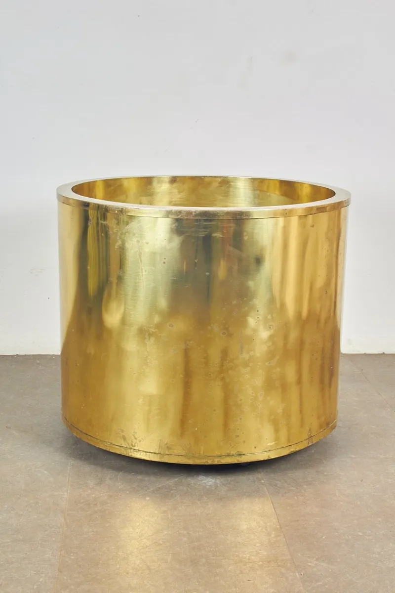 Pamono Large Brass Planter, 1970s> Planters And Jardiniere