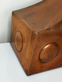 Pamono Large British Georgian Style Curved Copper Fireplace Hood with Wall Hanging Mount, 1970s><noscript><img width=