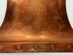 Pamono Large British Georgian Style Curved Copper Fireplace Hood with Wall Hanging Mount, 1970s><noscript><img width=
