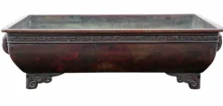 Pamono Large Bronze Suiban Ikebana Garden Plant Pot, 1880s